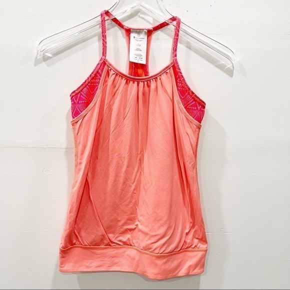 Ivivva Layered Racerback Neon Orange Tank Top Athletic Workout 12 - Picture 1 of 6